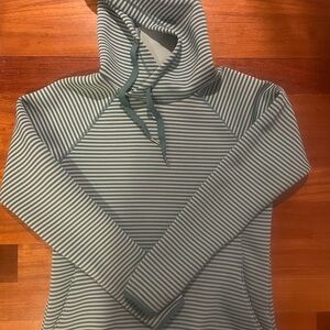 Columbia Blue-Green and Gray Striped Hoodie